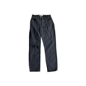 Abercrombie & Fitch The Dad High Rise Jeans 2 Short / 26 Button Fly Straight Leg